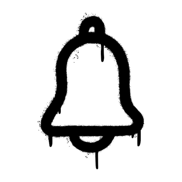 Значок колокольчика граффити с черным над белым. векторные иллюстрации.