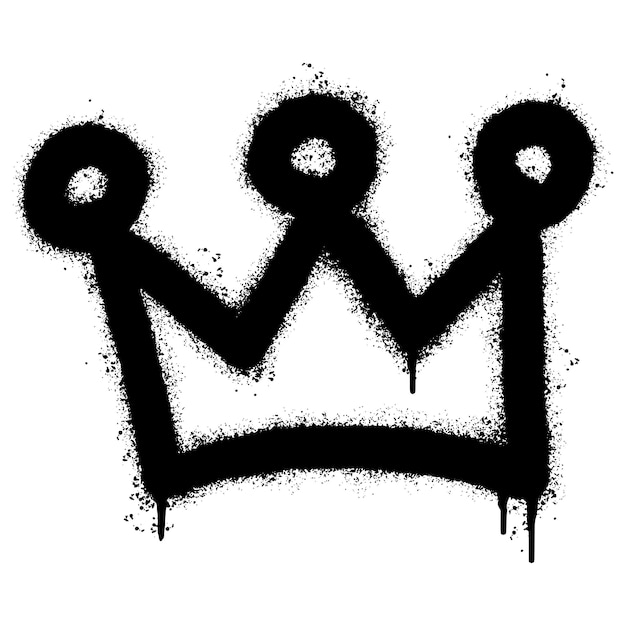 Graffiti spray crown icon isolated on white background vector illustration