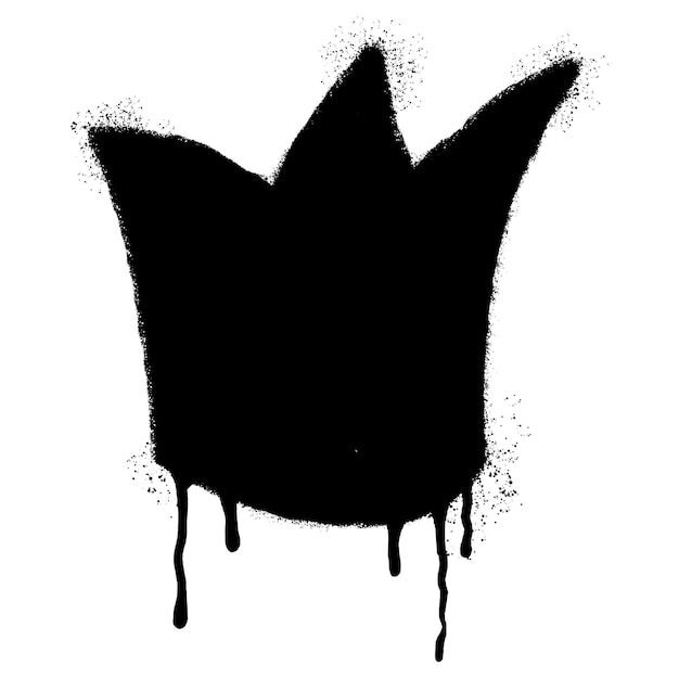 Vector graffiti spray crown icon isolated on white background vector illustration