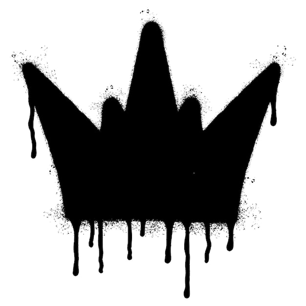 Vector graffiti spray crown icon isolated on white background vector illustration