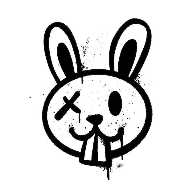 Graffiti spray paint Rabbit Isolated Vector