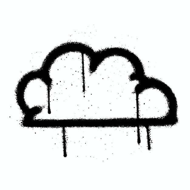 Graffiti spray paint Symbol Cloud Isolated Vector