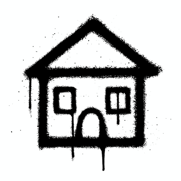 Graffiti spray paint Symbol House Isolated Vector