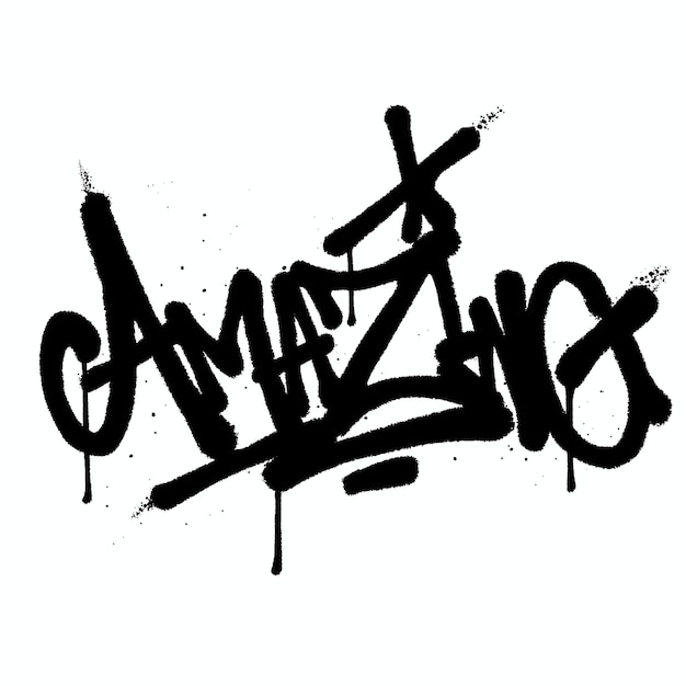 Graffiti spray paint Word amazing Isolated Vector