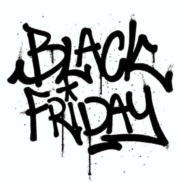 Graffiti spray paint Word Black Friday Isolated Vector