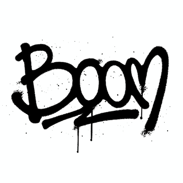 Graffiti spray paint Word Boom Isolated Vector