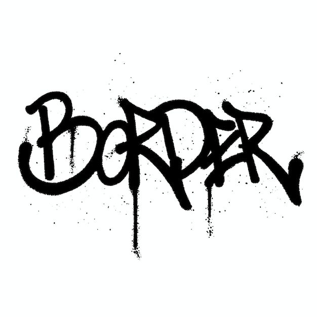 Graffiti spray paint Word Border Isolated Vector