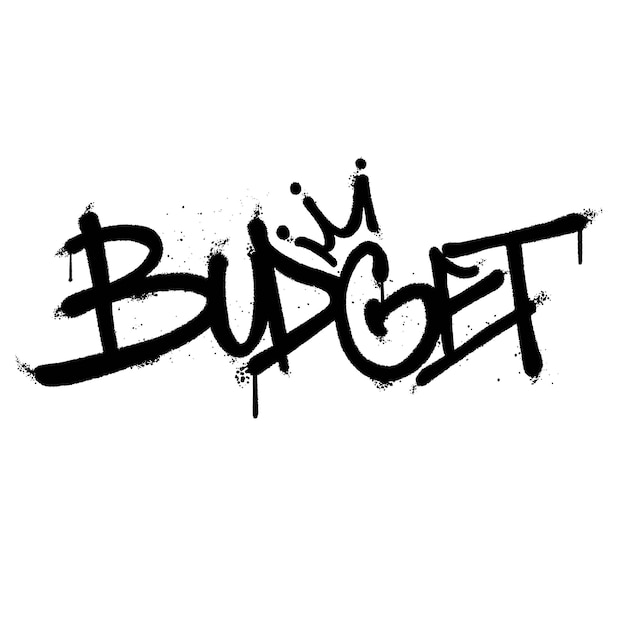 Graffiti spray paint Word Budget Isolated Vector