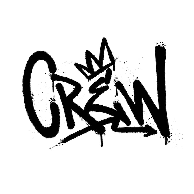 Graffiti spray paint word crew isolated vector