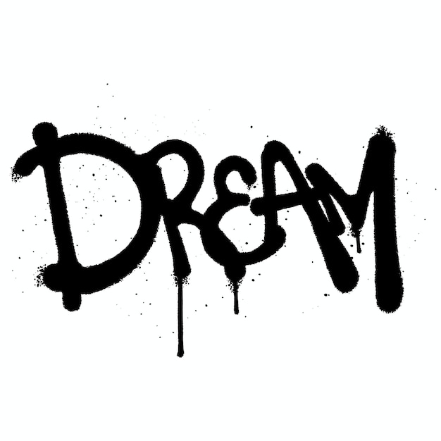 Graffiti spray paint Word Dream Isolated Vector