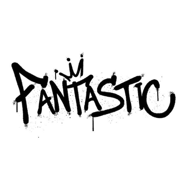 Граффити аэрозольная краска Word Fantastic Isolated Vector