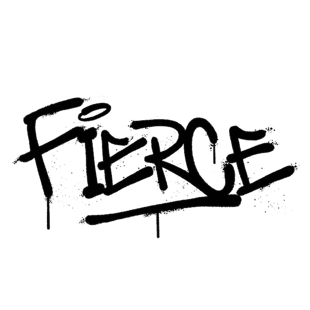 Граффити аэрозольная краска Word Fierce Isolated Vector