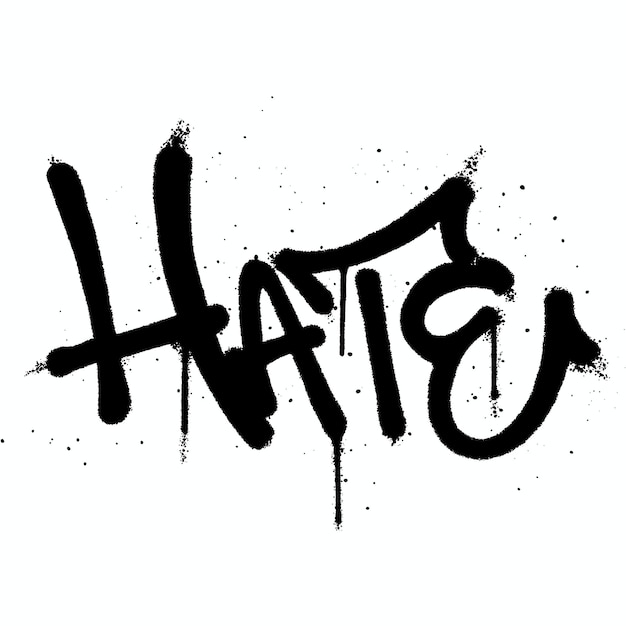 Graffiti spray paint Word Hate Isolated Vector