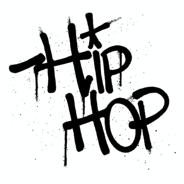 Вектор Граффити аэрозольная краска слово хип-хоп изолированный вектор