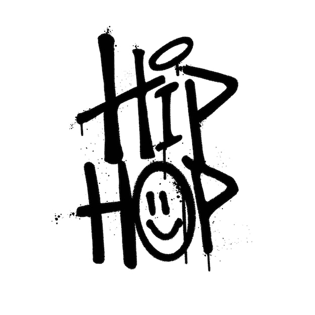 Graffiti spray paint Word Hip Hop Isolated Vector