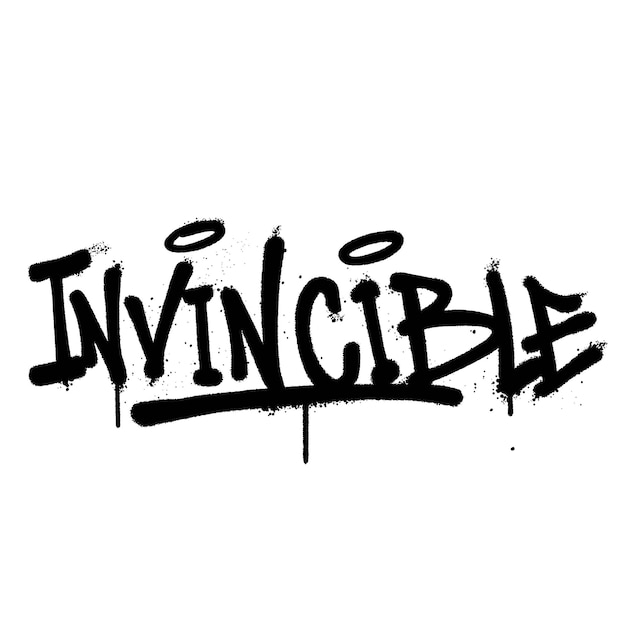 Graffiti spray paint word invincible isolated vector