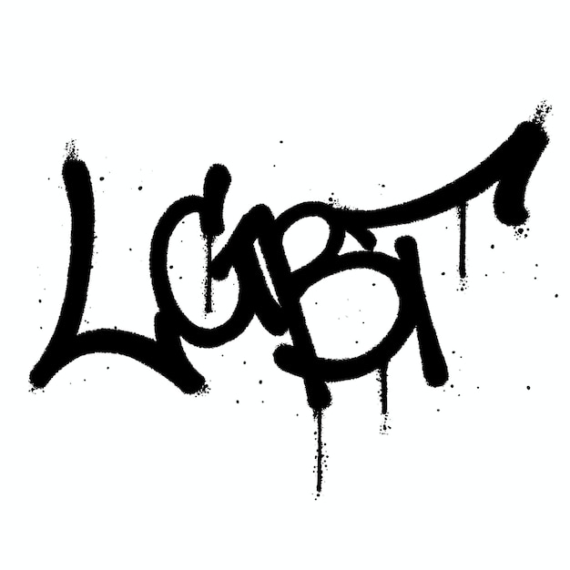 Graffiti spray paint Word LGBT Isolated Vector