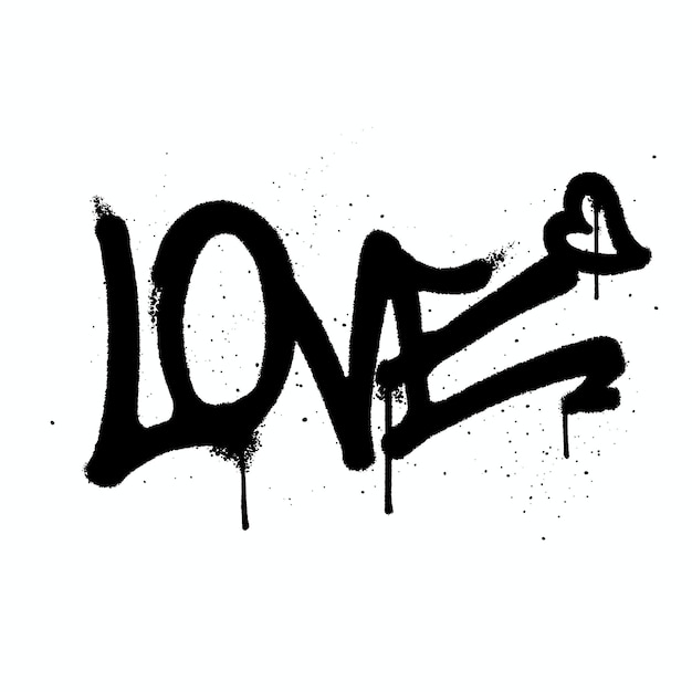 Graffiti spray paint word Love Isolated Vector