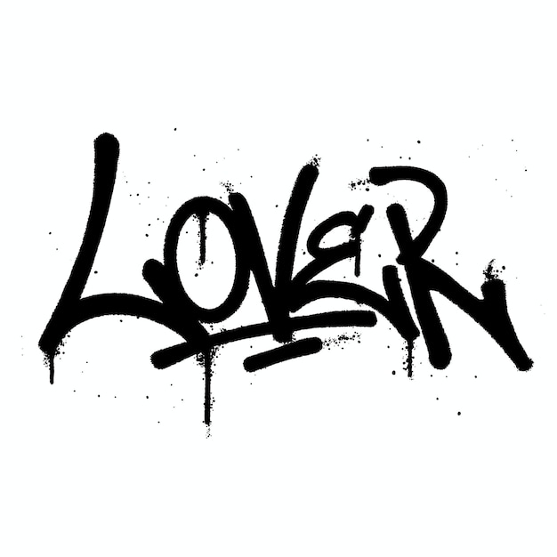 Graffiti spray paint Word Lover Isolated Vector