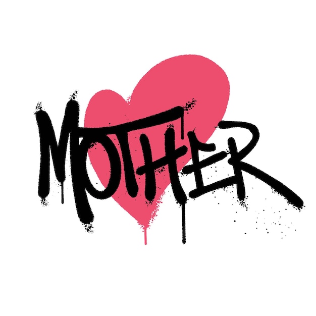 Graffiti spray paint Word Mother Isolated Vector