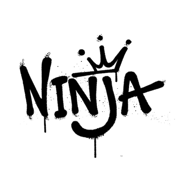 낙서 스프레이 페인트 Word Ninja 고립 된 벡터