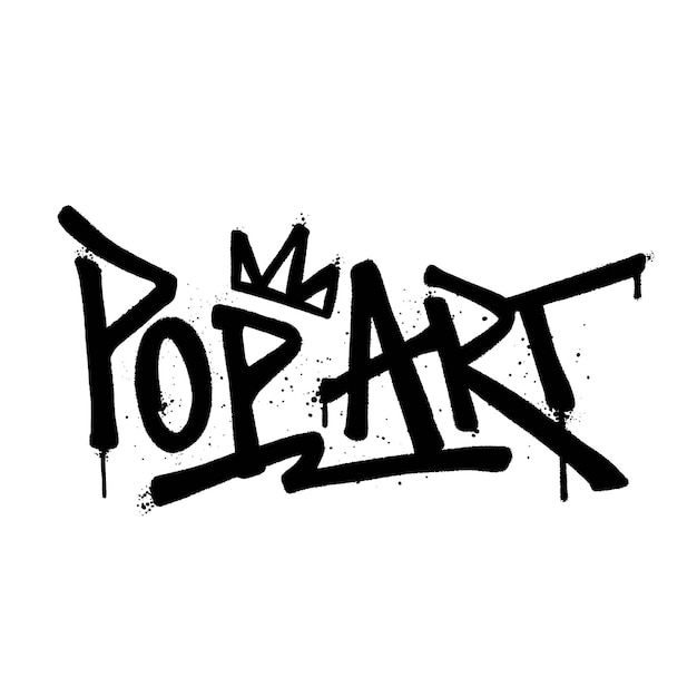 Graffiti vernice spray parola pop art vettore isolato