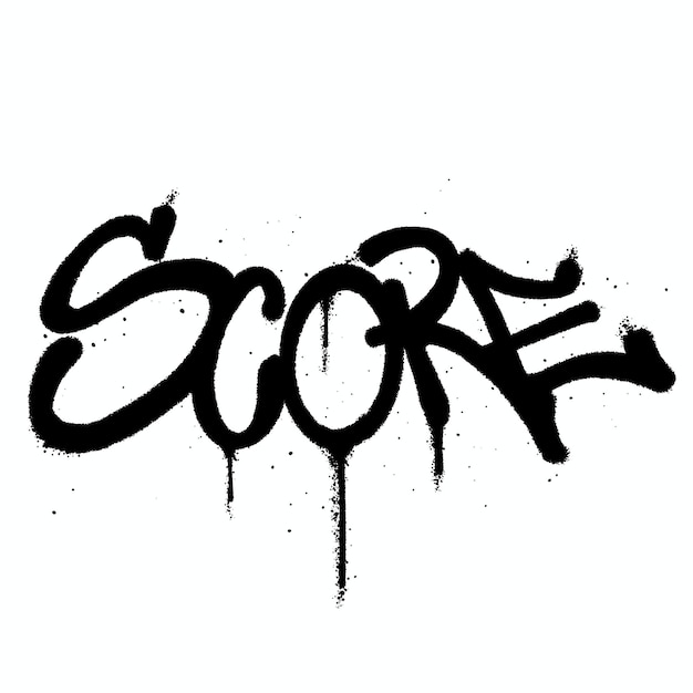 Graffiti spray paint Word Score Isolated Vector