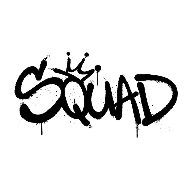 Вектор граффити аэрозольная краска word squad изолированный вектор