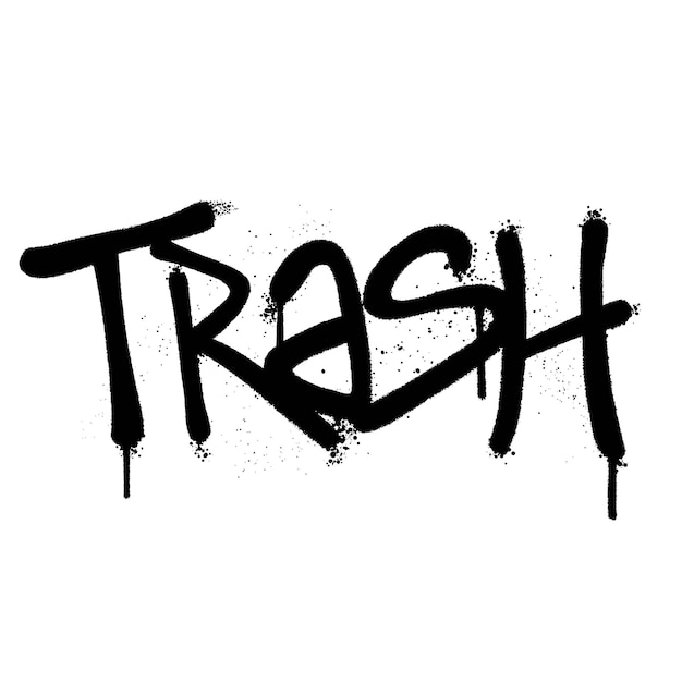 Graffiti spray paint Word Trash Isolated Vector