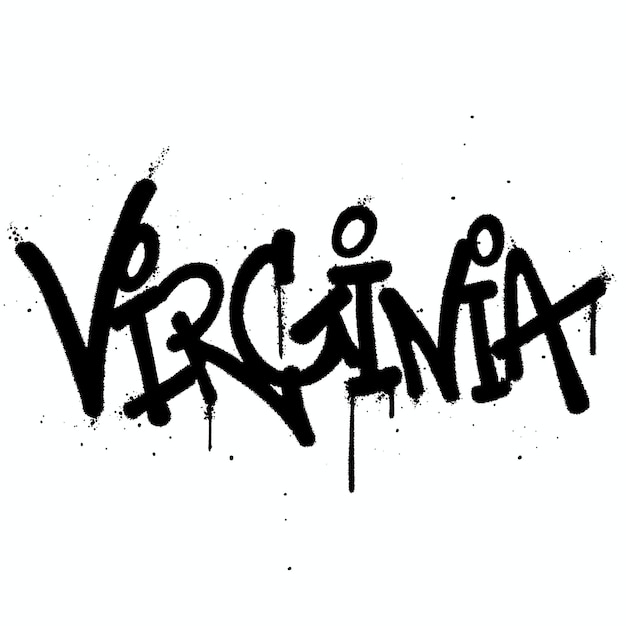 Graffiti spray paint Word Virginia Isolated Vector