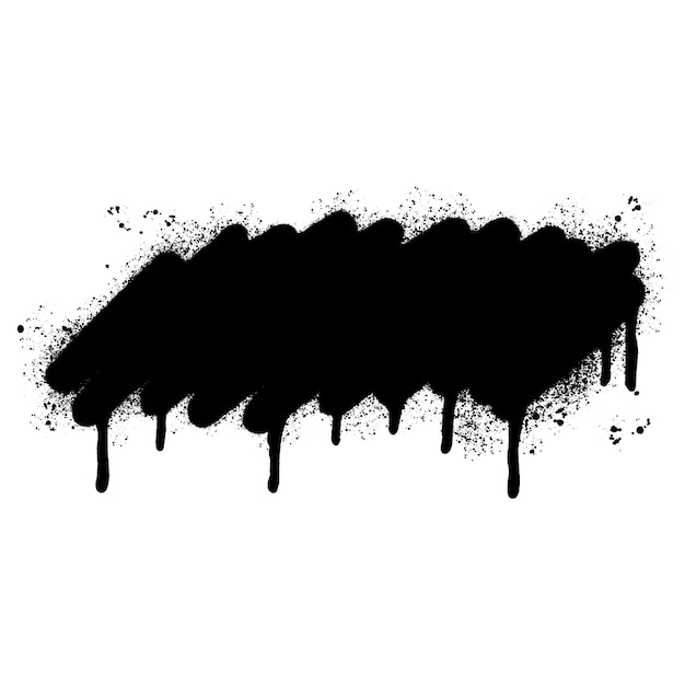 Vector graffiti spray painted lines black ink splatters isolated on white background