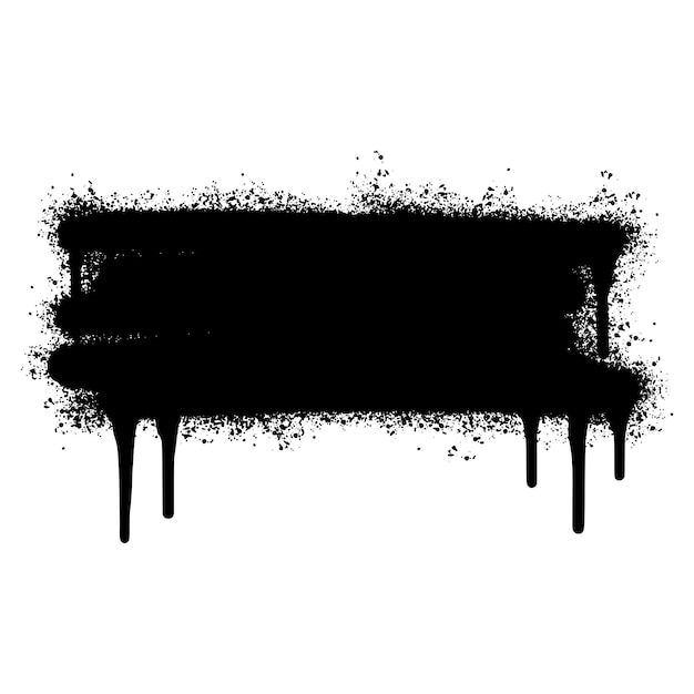 落書きスプレー塗装ラインと白い背景のベクトル図に分離されたしずくブラック インク飛び散っ