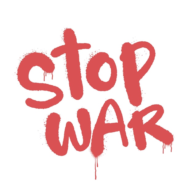 Graffiti Spray Style Stop war Label