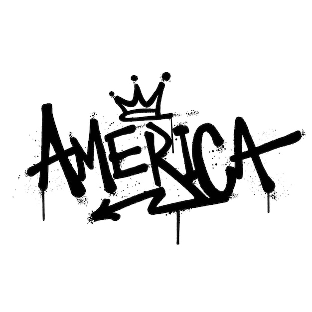 Graffiti spuitverf Word Amerika Geïsoleerde Vector