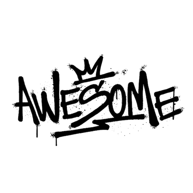 Graffiti spuitverf Word Awesome Geïsoleerde Vector