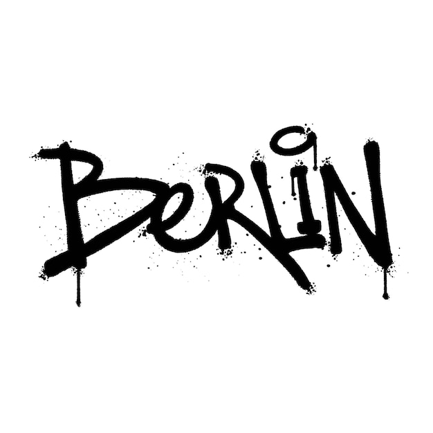 Graffiti spuitverf Word Berlijn Geïsoleerde Vector