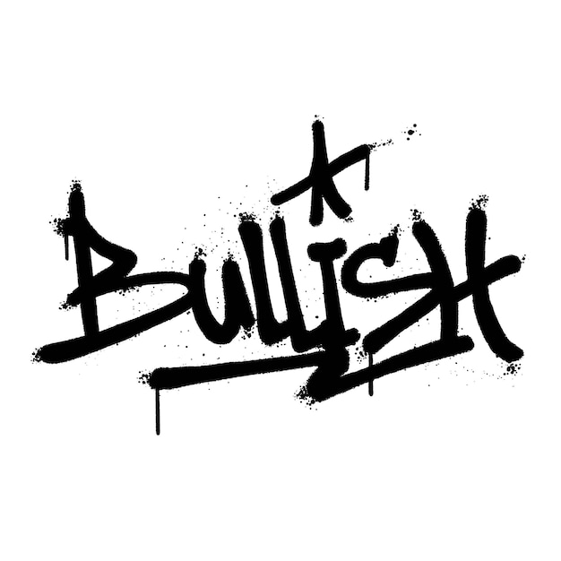 Graffiti spuitverf Word Bullish Geïsoleerde Vector