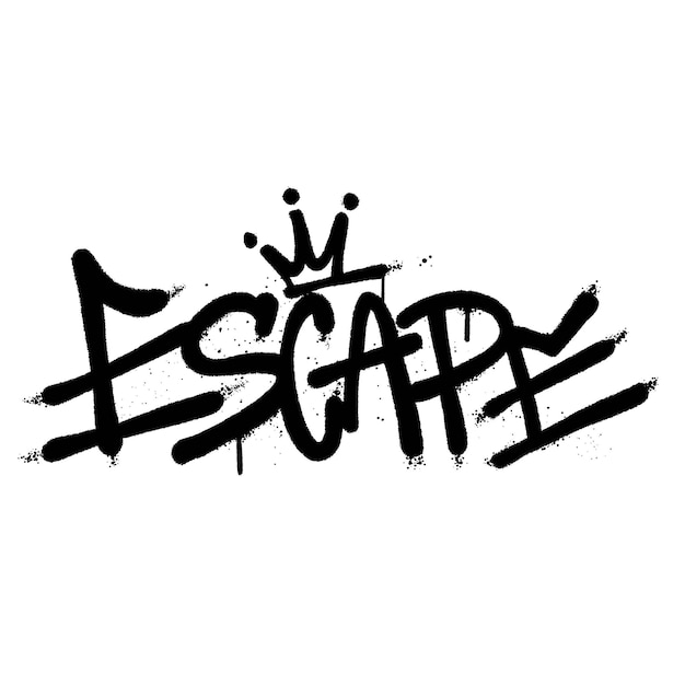 Vector graffiti spuitverf word escape geïsoleerde vector