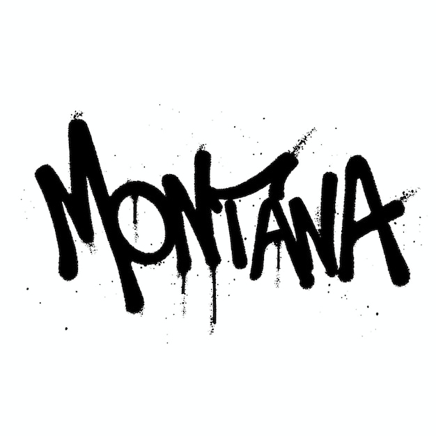 Graffiti spuitverf Word Montana geïsoleerde Vector