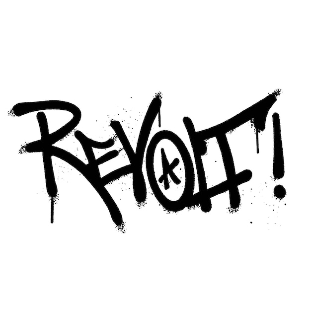 Vector graffiti spuitverf word revolt geïsoleerde vector