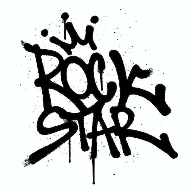 Graffiti spuitverf Word Rock Star geïsoleerde Vector