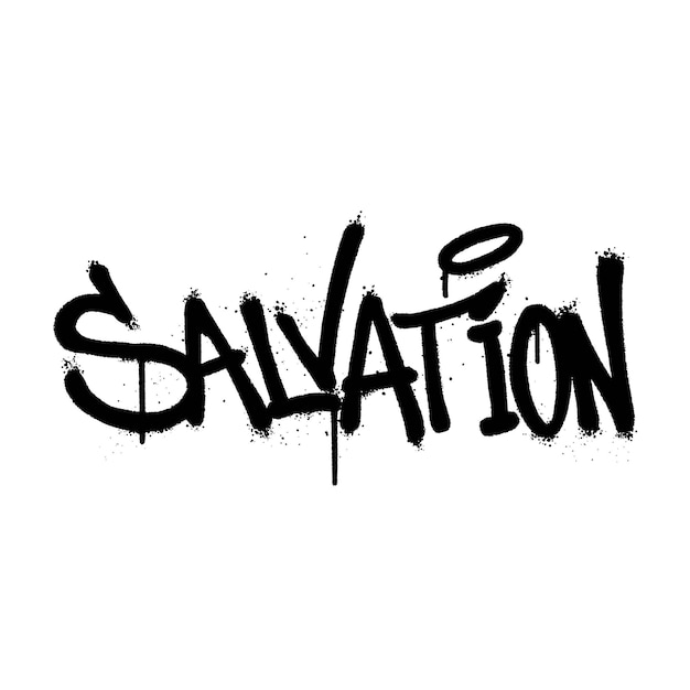 Graffiti spuitverf Word Salvation Geïsoleerde Vector