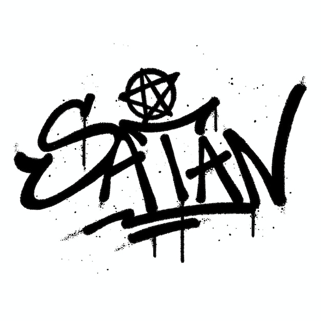 Graffiti spuitverf Word Satan geïsoleerde Vector