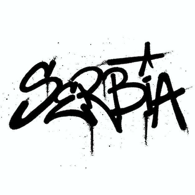 Vector graffiti spuitverf word servië geïsoleerde vector