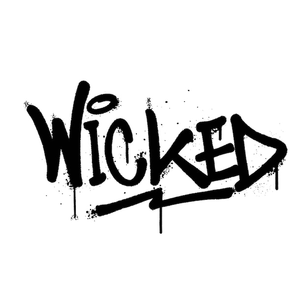 Vector graffiti spuitverf word wicked geïsoleerde vector