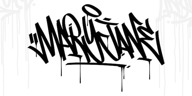 Graffiti Style Hand Written Word Maryjane Vector Illustration Art