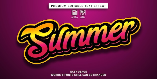 Graffiti style summer editable text effect