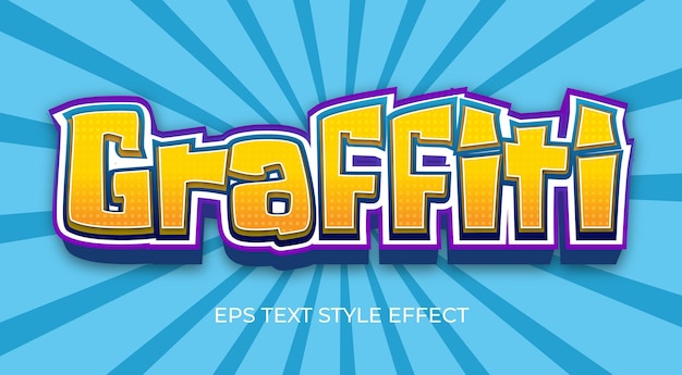 Graffiti style yelow editable 3d text effect