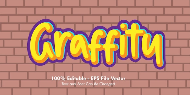 Graffiti Tekst Effect Premium Vector