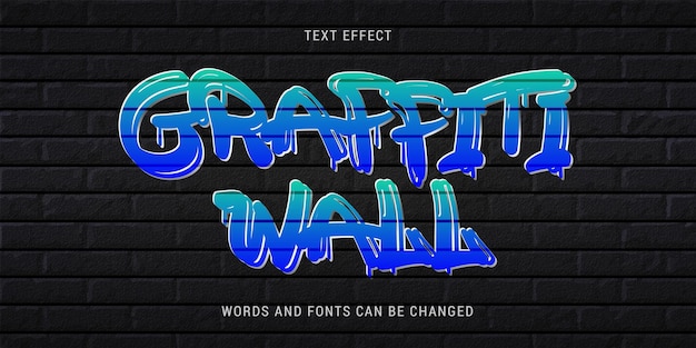 Vector graffiti text effect editable eps cc